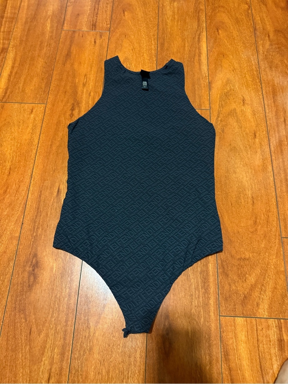 Fendi x skims women’s black Textured Sleeveless Bodysuit